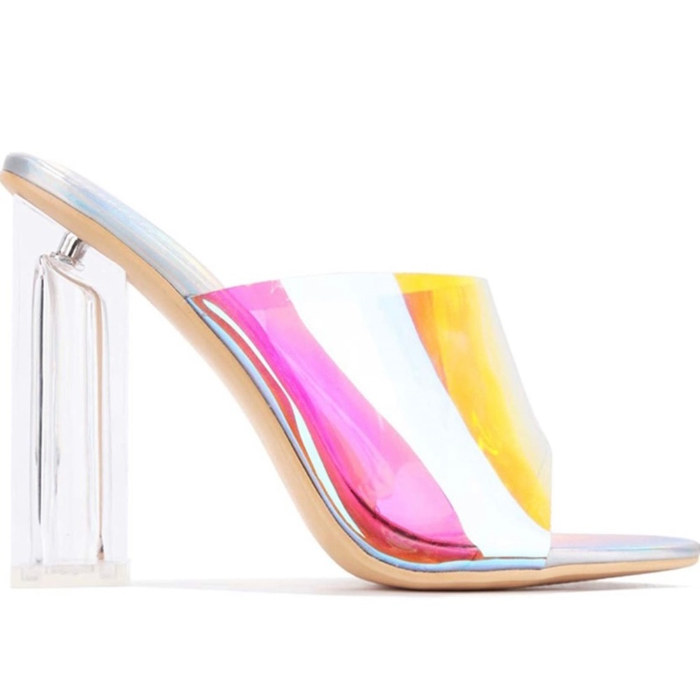 Cape Robbin Fusion Clear Chunky Block High Heels SIZE 6.5 BRAND NEW IN BOX